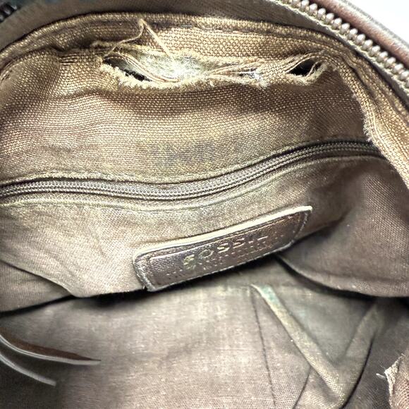 Fossil Purse Brown Leather Studded Should Bag Vintage Retro Western Country Boho - Picture 6 of 15